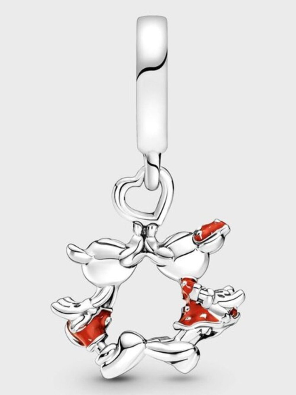 Pandora Silver Charm Wreath with Red Enamel Accents